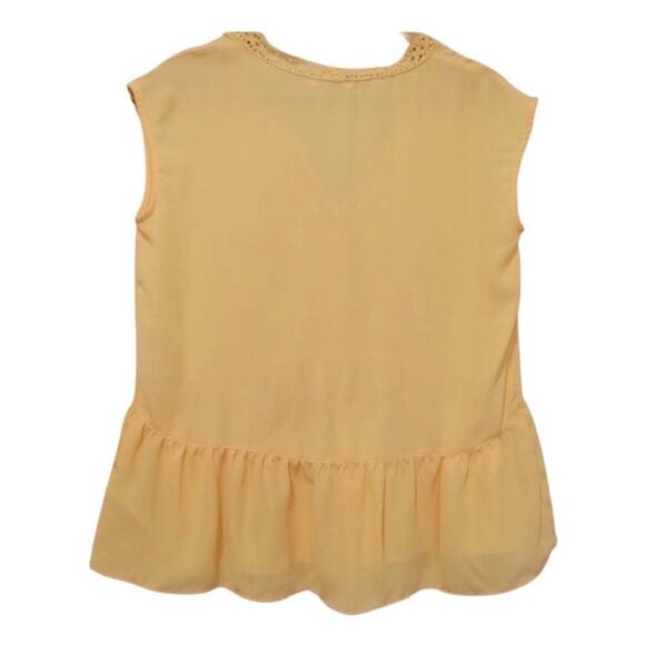 Max studio yellow sleeveless top fit and flare style - Picture 2 of 5